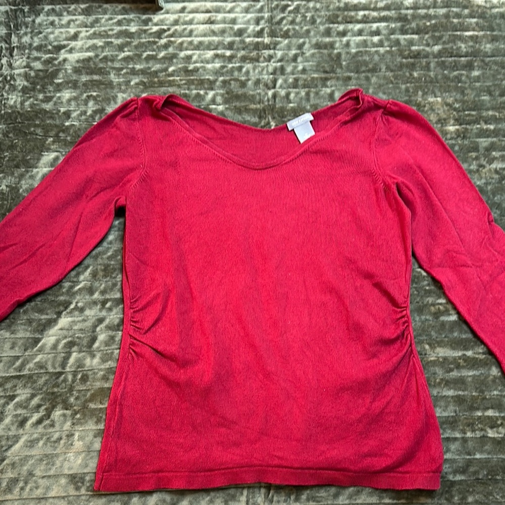 Women's Red Top 3/4 sleeves